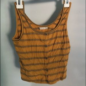 Yellow stripped crop top